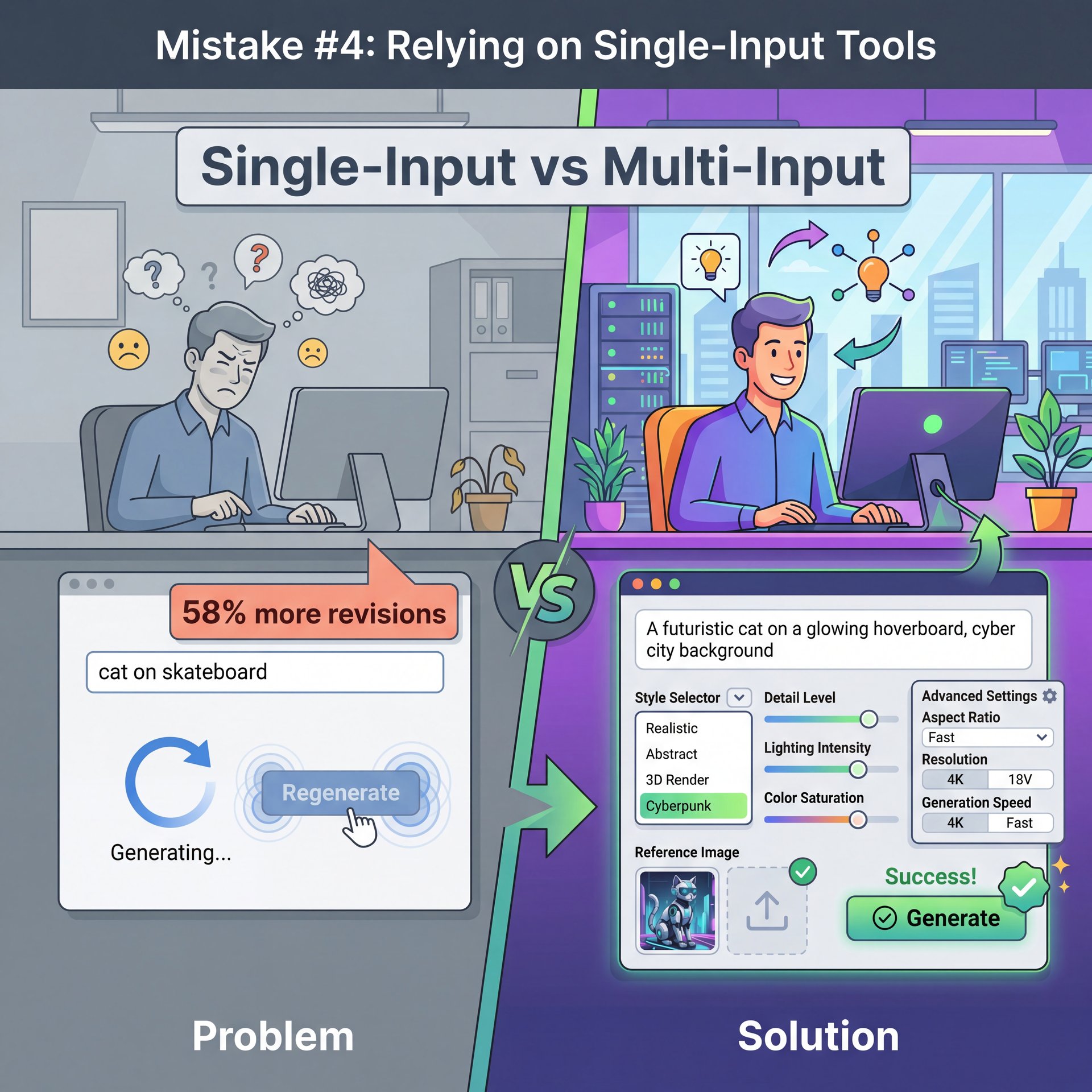 Illustration showing Mistake #4: Relying on Single-Input Tools