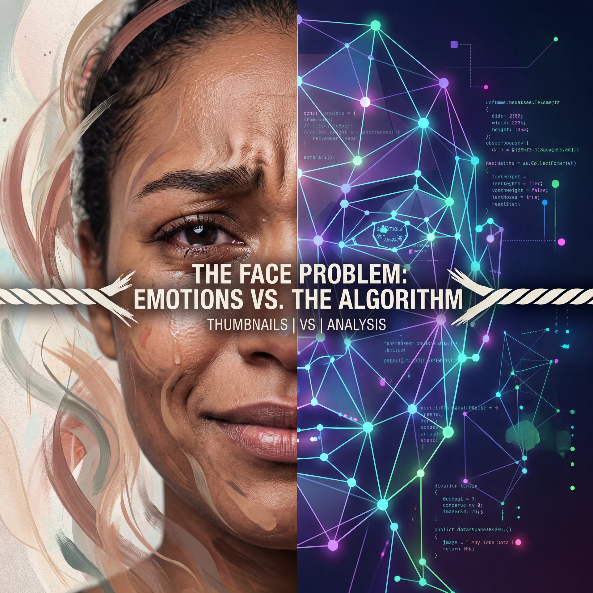 Illustration showing The Face Problem: Emotions vs. The Algorithm