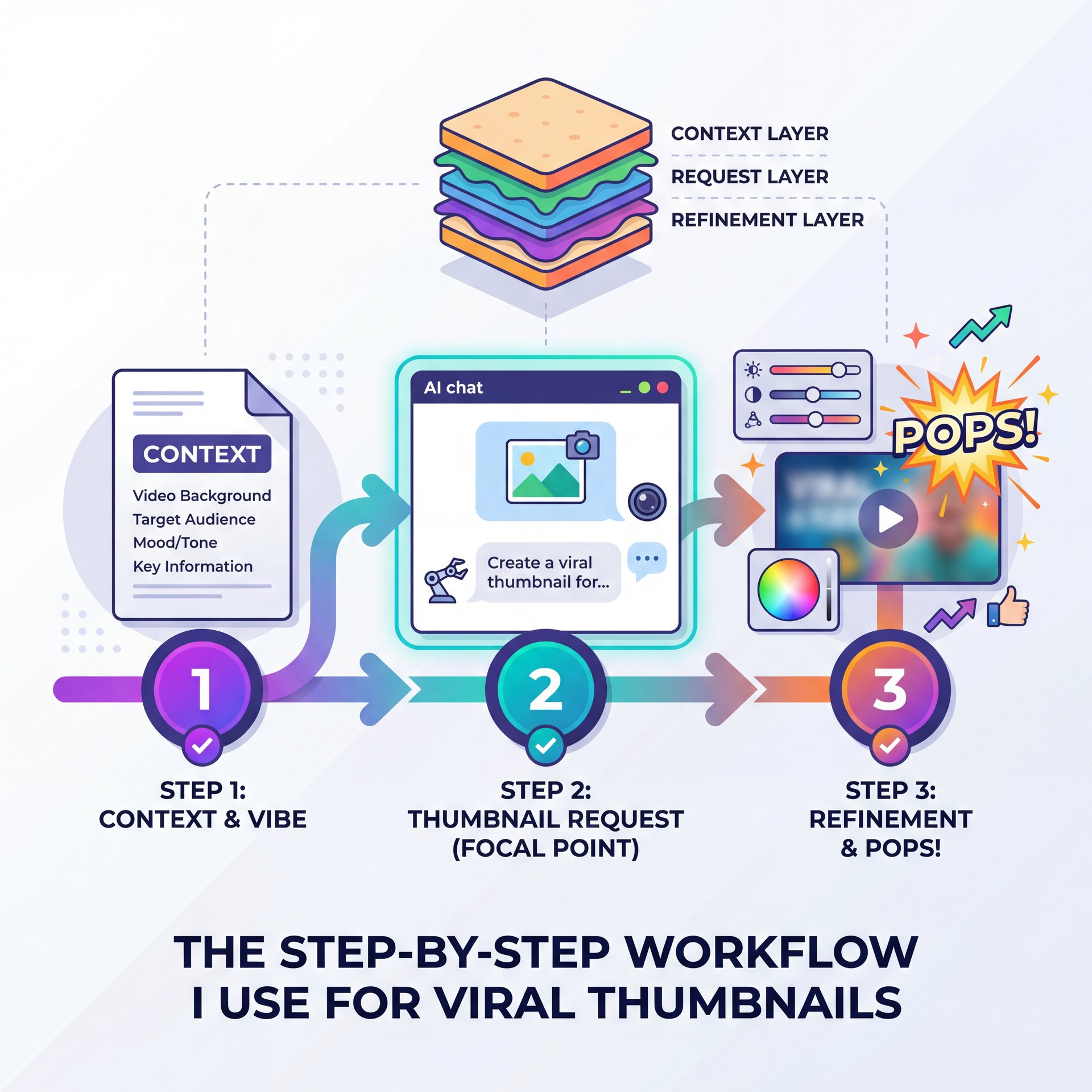 Illustration showing The Step-by-Step Workflow I Use for Viral Thumbnails