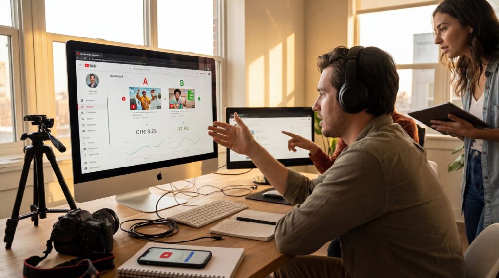 Thumbnail A/B Testing Guide for YouTubers - click-through rate, thumbnail variants, custom thumbnails guide