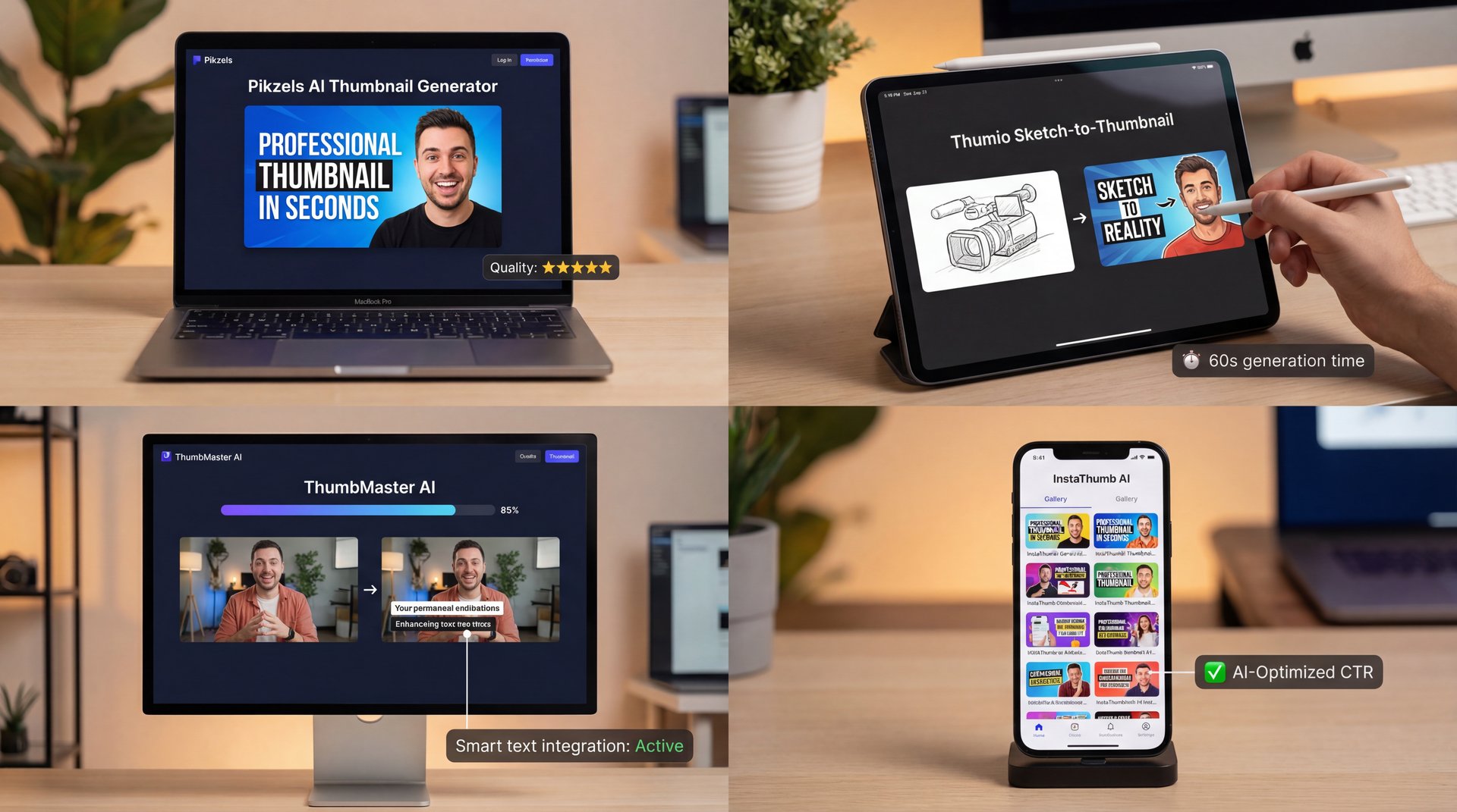 Illustration showing Top AI Thumbnail Generator CTR Tools Tested