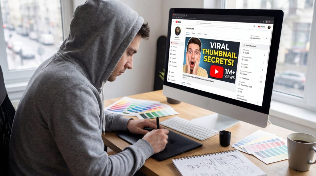 Viral YouTube Thumbnail Design Tips That Work - click-through rate, thumbnail color psychology, custom thumbnails guide