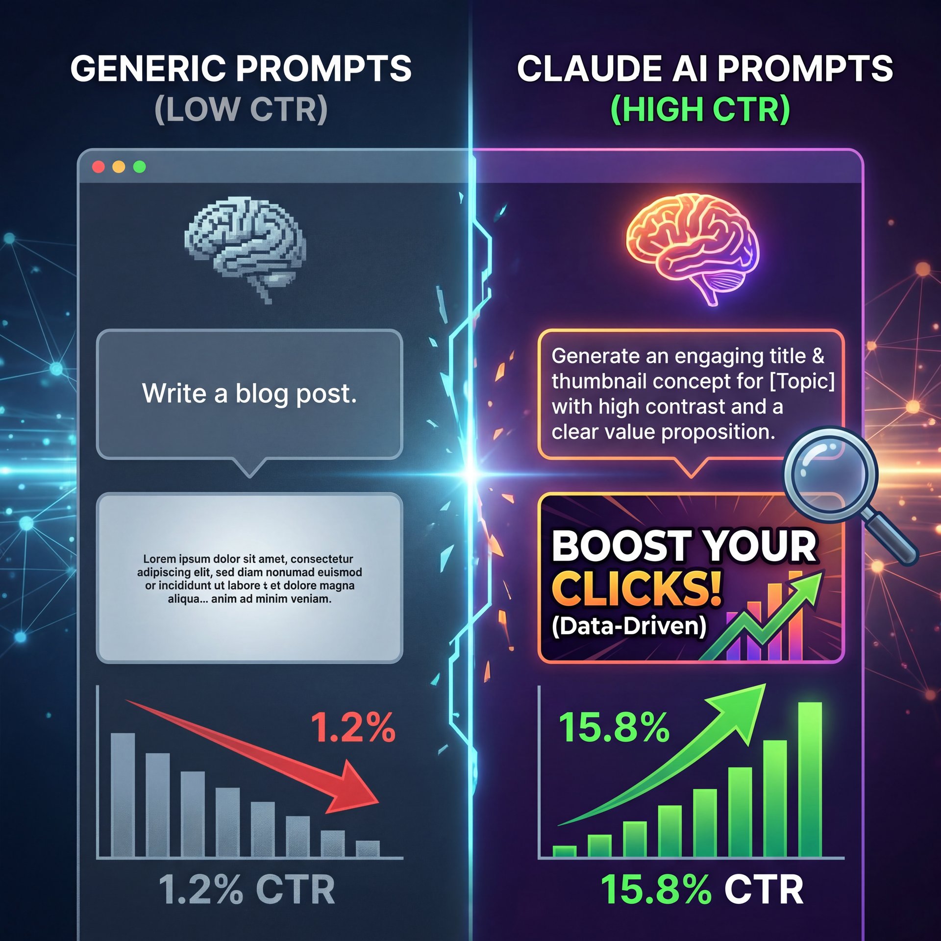 Illustration showing What Are the Best Claude AI Prompts for High CTR? (bear with me here)