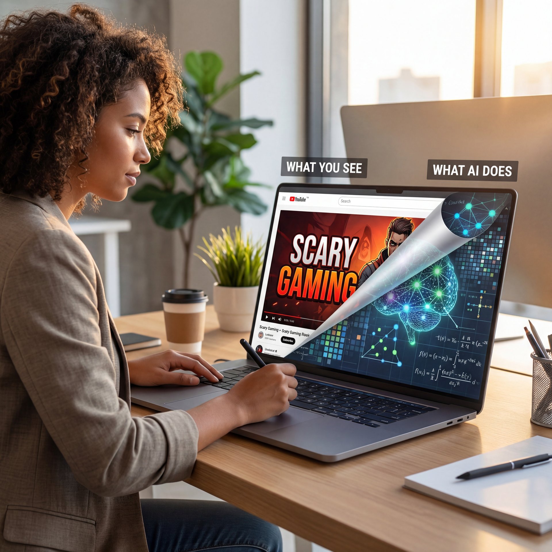 Illustration showing What Is an AI Thumbnail Generator Actually Doing?