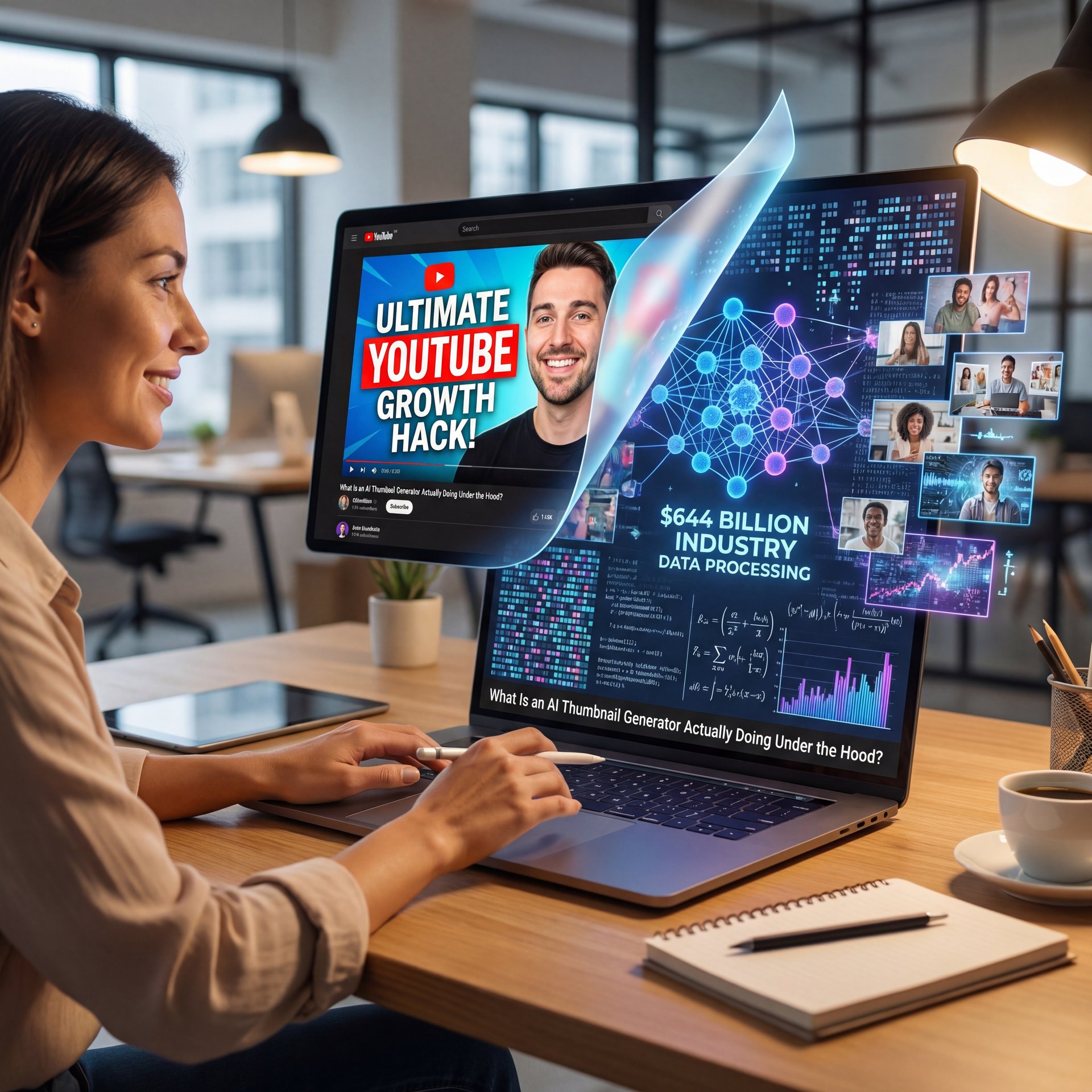 Illustration showing What Is an AI Thumbnail Generator Actually Doing Under the Hood?