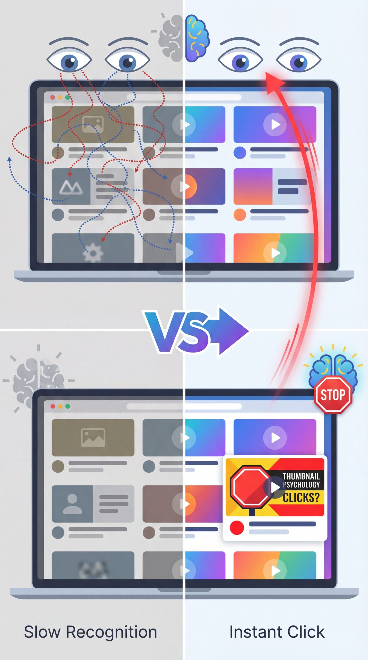 Illustration showing What Is thumbnail psychology clicks? (bear with me here)