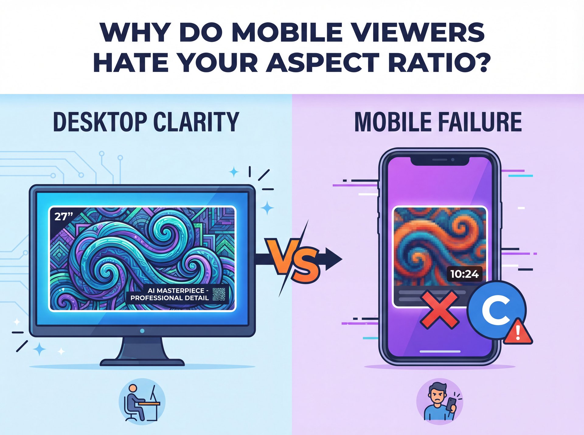 Illustration showing Why Do Mobile Viewers Hate Your Aspect Ratio?