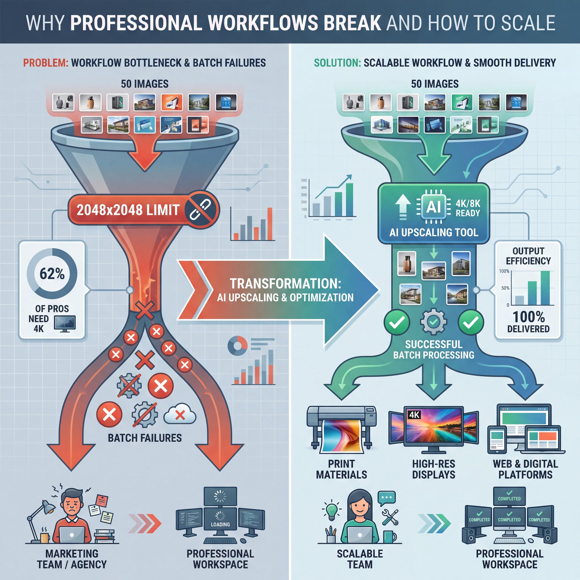 Illustration showing Why Professional Workflows Break and How to Scale