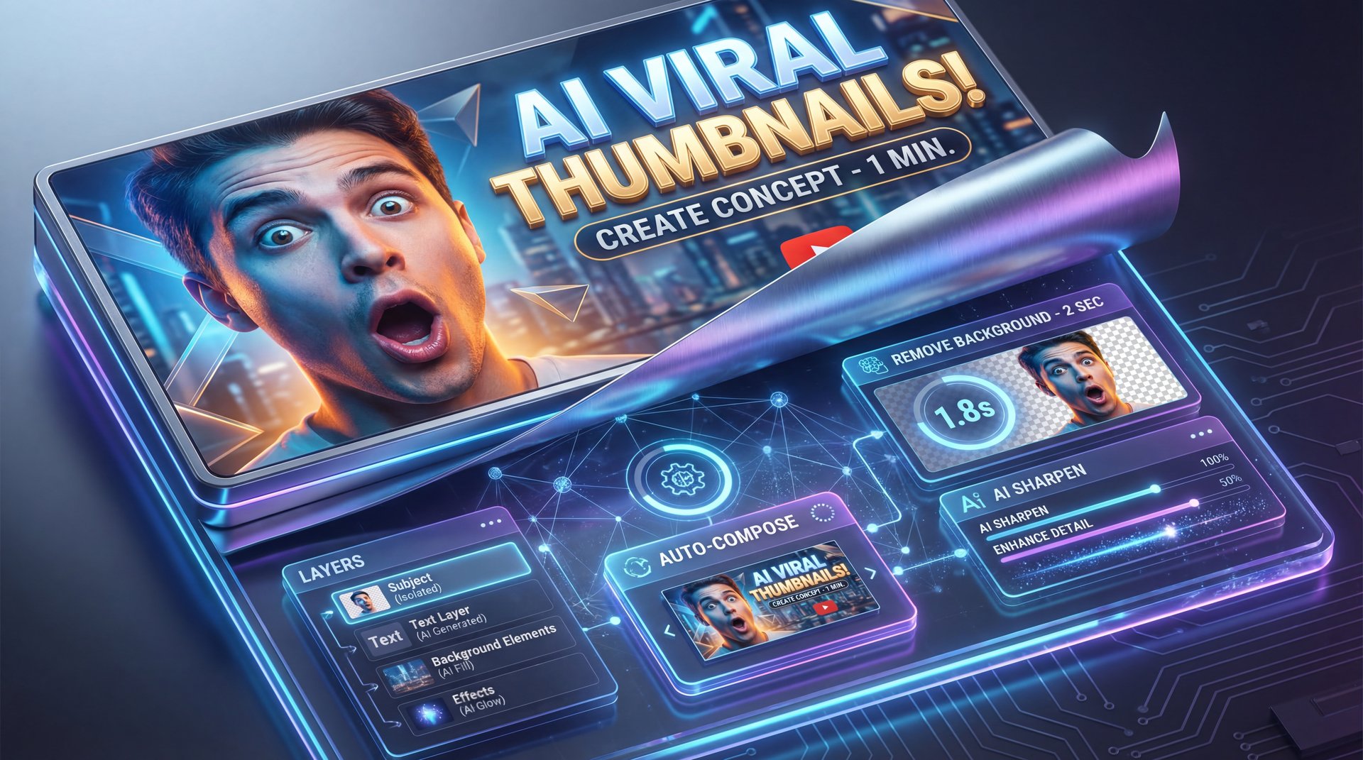 Illustration showing AI Tools for Creating Viral Thumbnail Concepts (I know, I know)