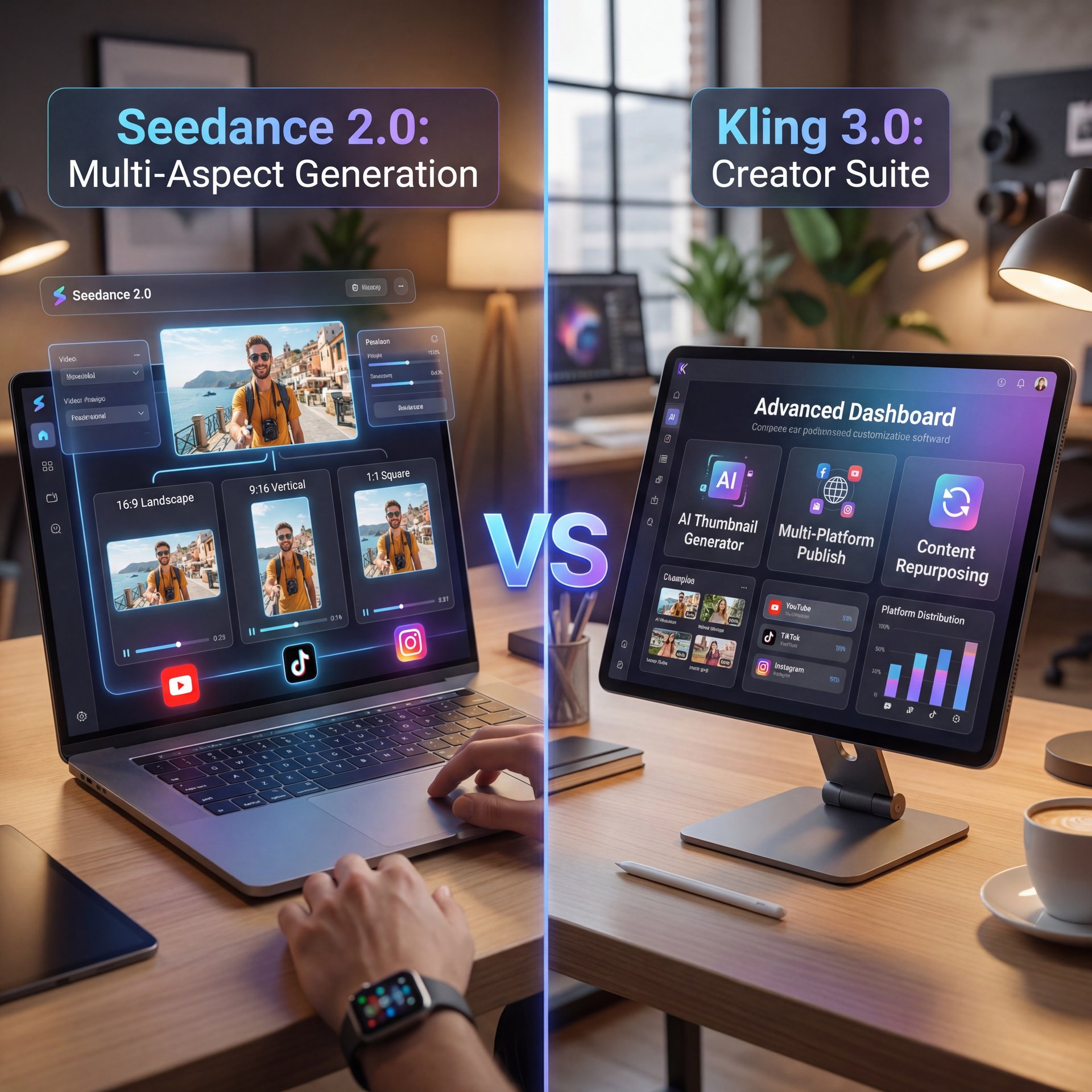 Illustration showing Best Seedance 2.0 vs Kling 3.0 Features for Creators in 2026