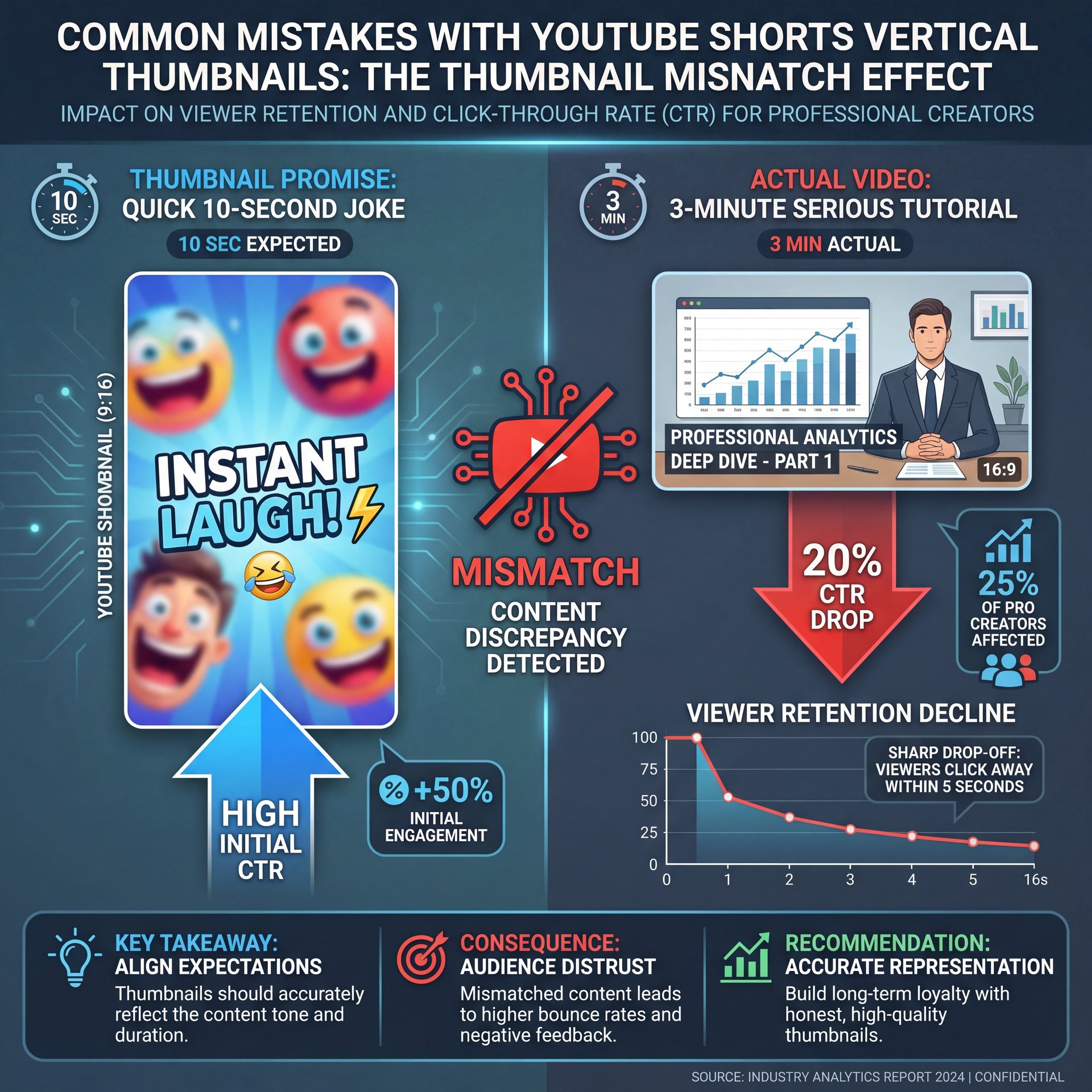 Illustration showing Common Mistakes With YouTube Shorts Vertical Thumbnails
