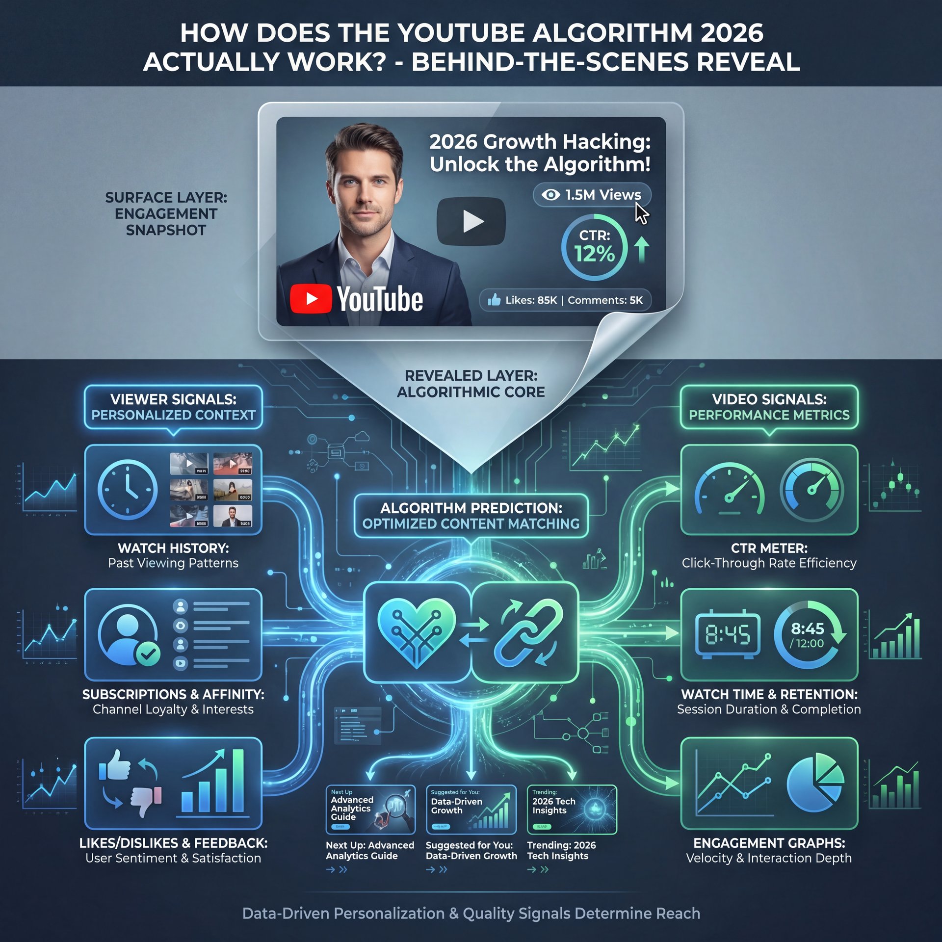 Illustration showing How Does the YouTube Algorithm 2026 Actually Work?