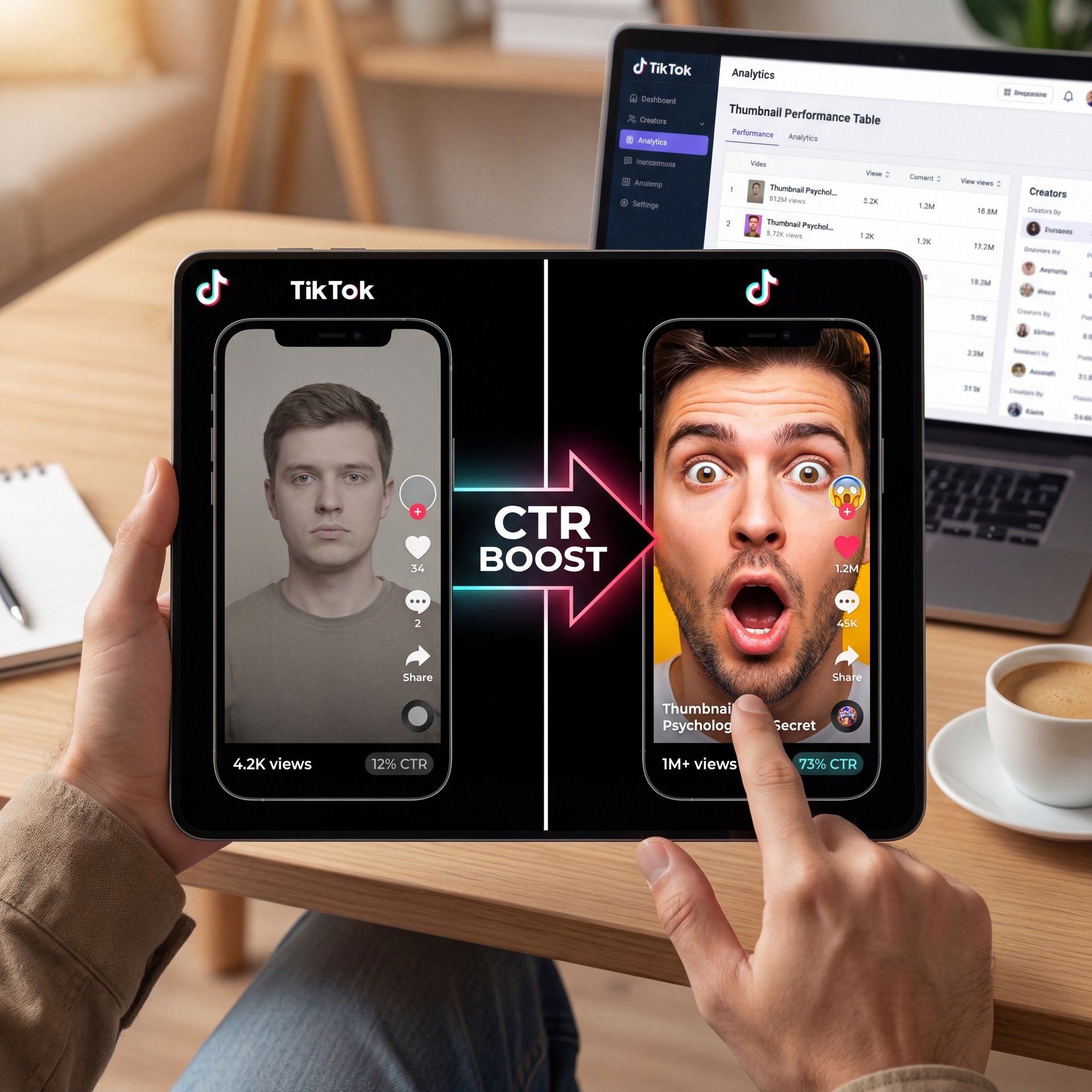 Illustration showing How TikTok Pros Apply The Thumbnail Psychology Secret