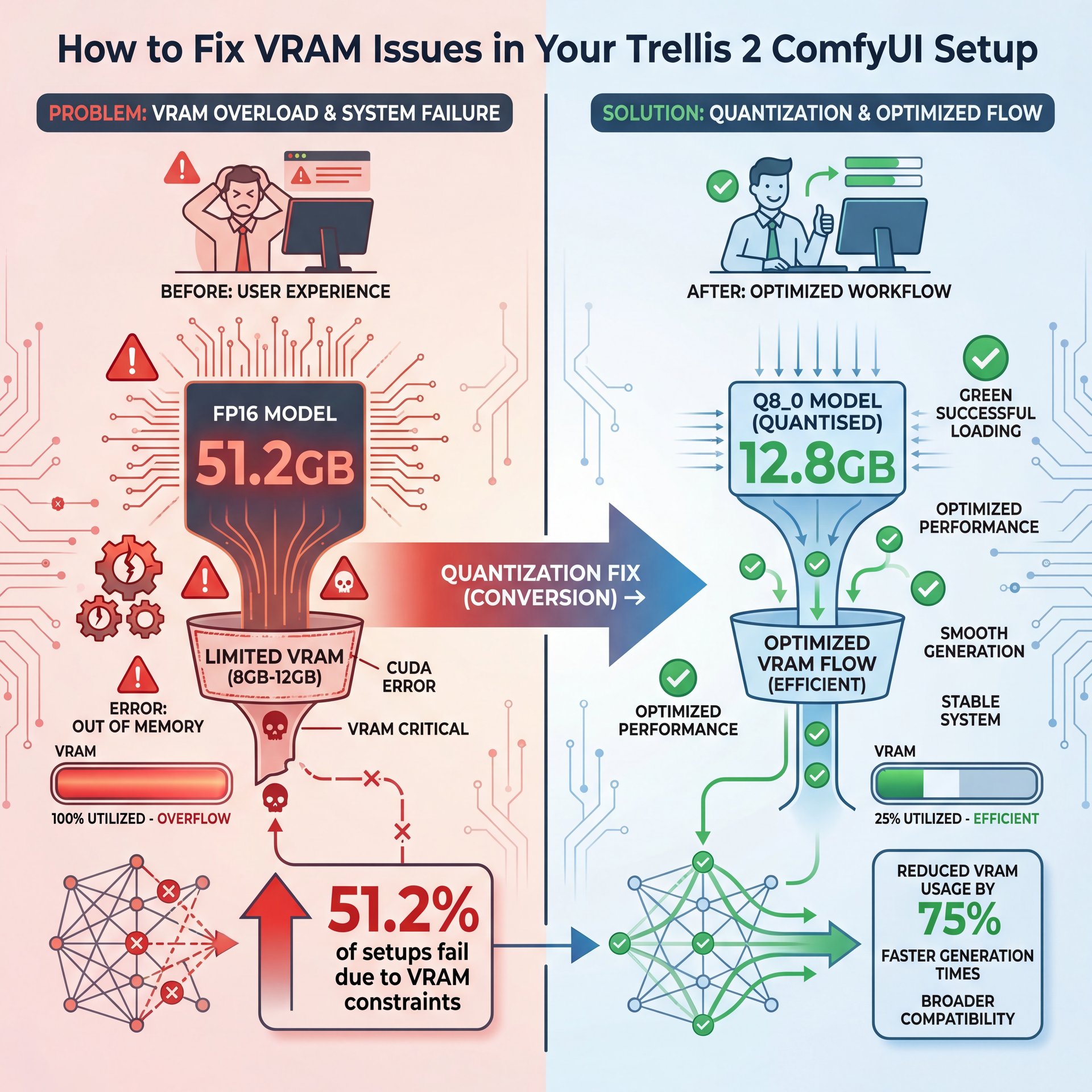 Illustration showing How to Fix VRAM Issues in Your Trellis 2 ComfyUI Setup