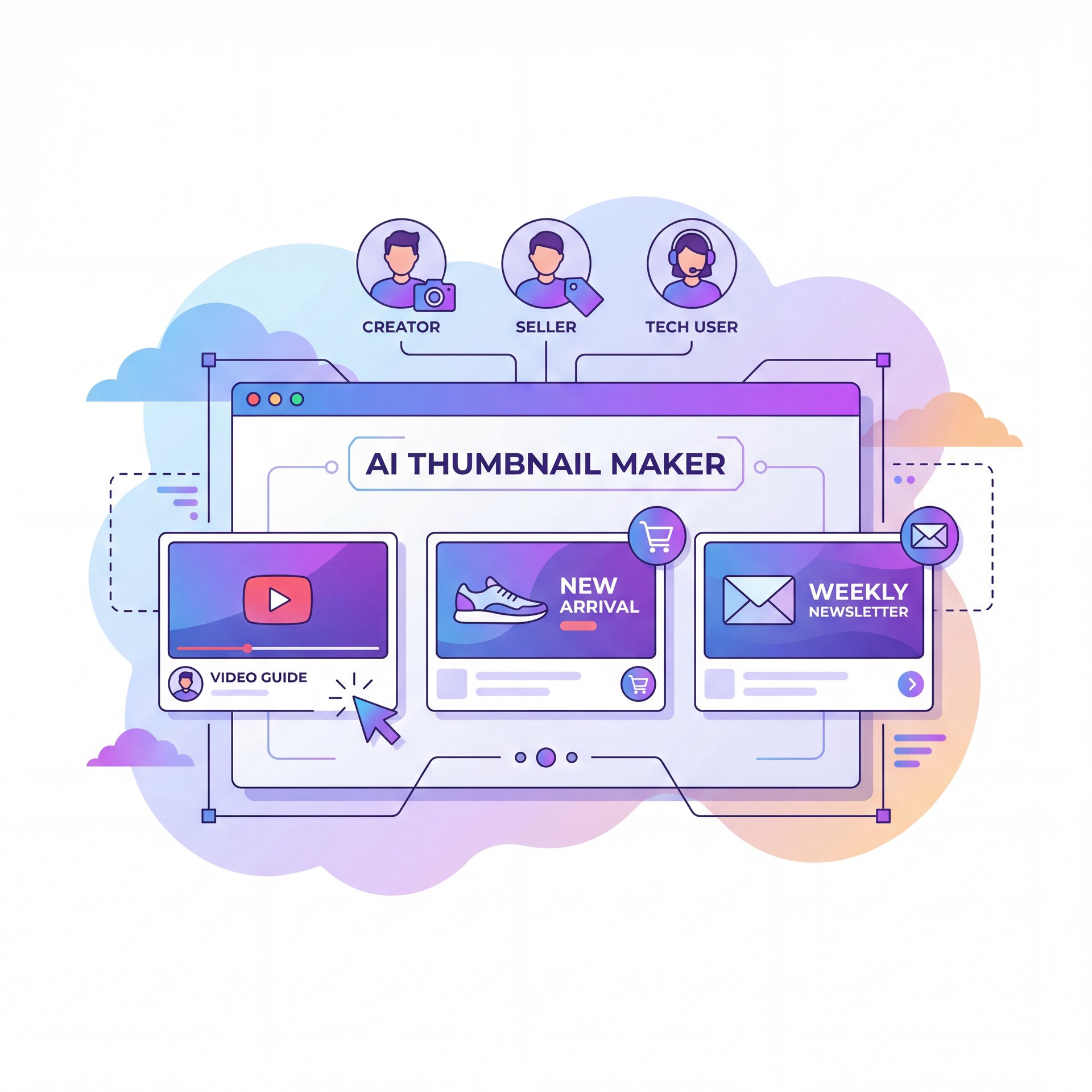 Illustration showing How to Get Started with AI Thumbnail Maker Tools