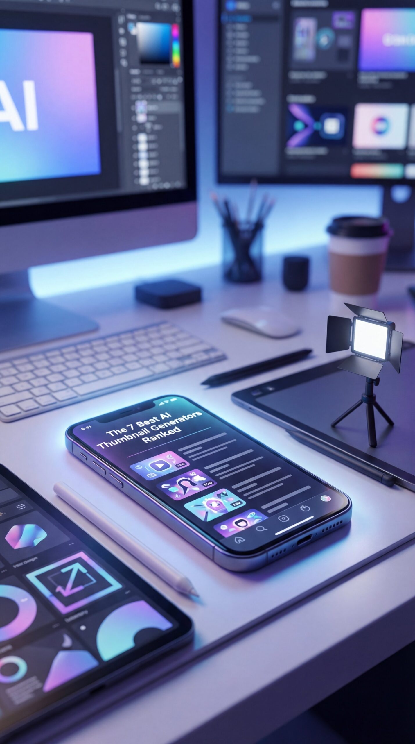 Illustration showing The 7 Best AI Thumbnail Generators Ranked