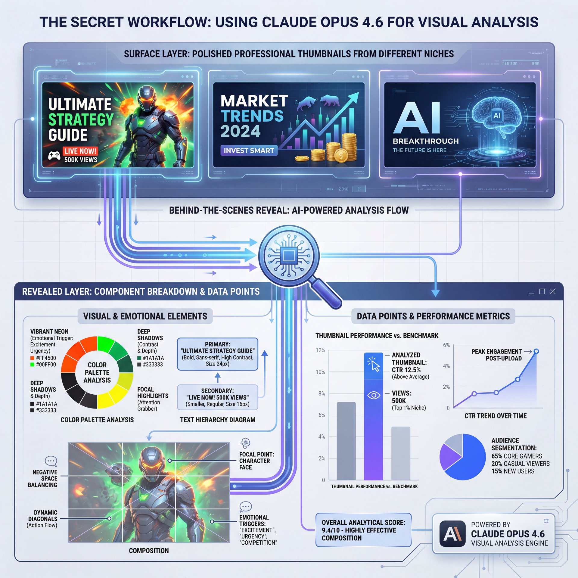 Illustration showing The Secret Workflow: Using Claude Opus 4.6 for Visual Analysis