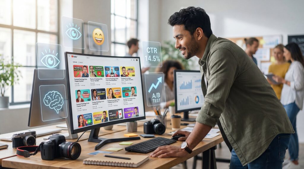 Thumbnail Psychology Clicks: 7 Secrets That Work - facial expressions in thumbnails, thumbnail A/B testing, visual engagement triggers guide