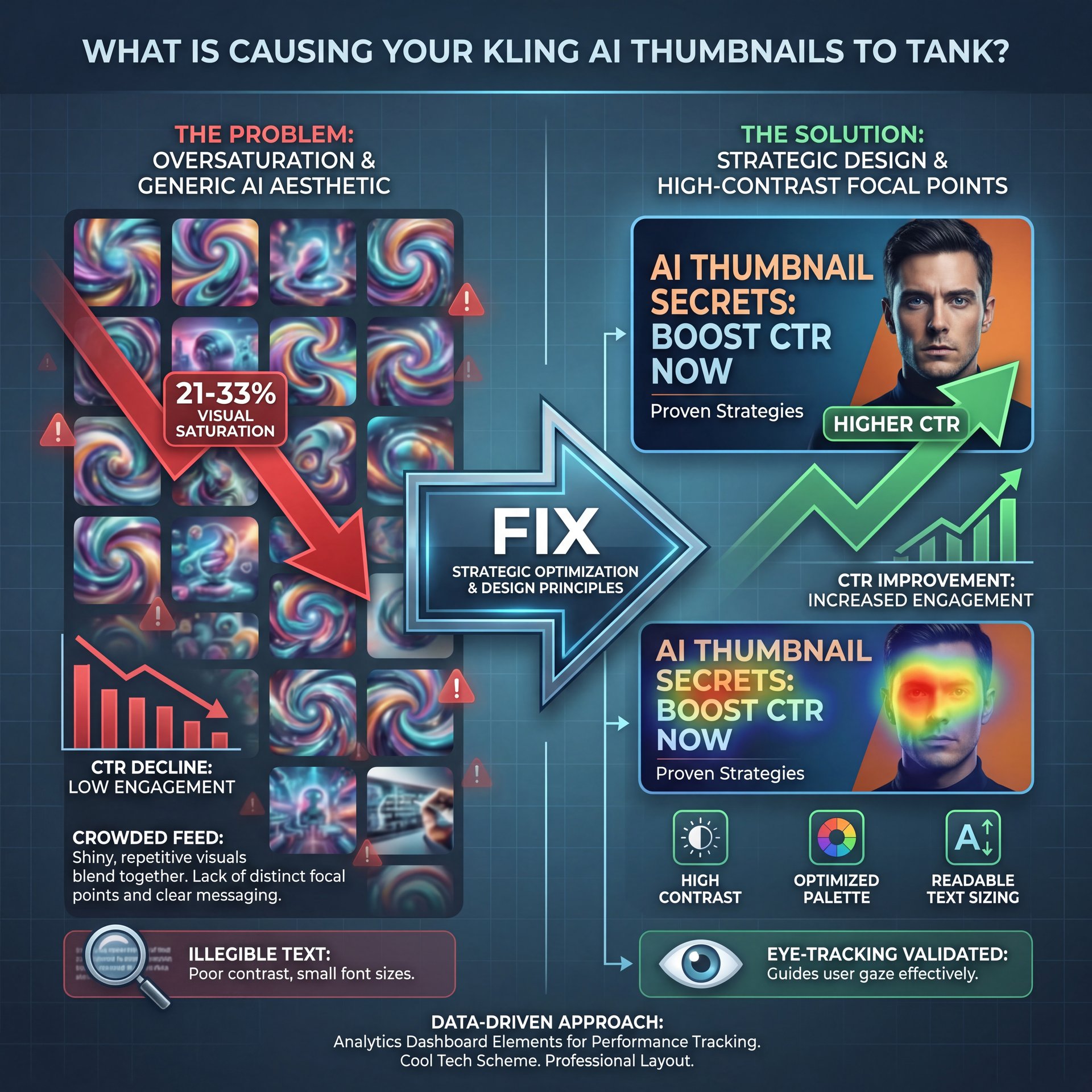 Illustration showing What Is Causing Your Kling AI Thumbnails to Tank?