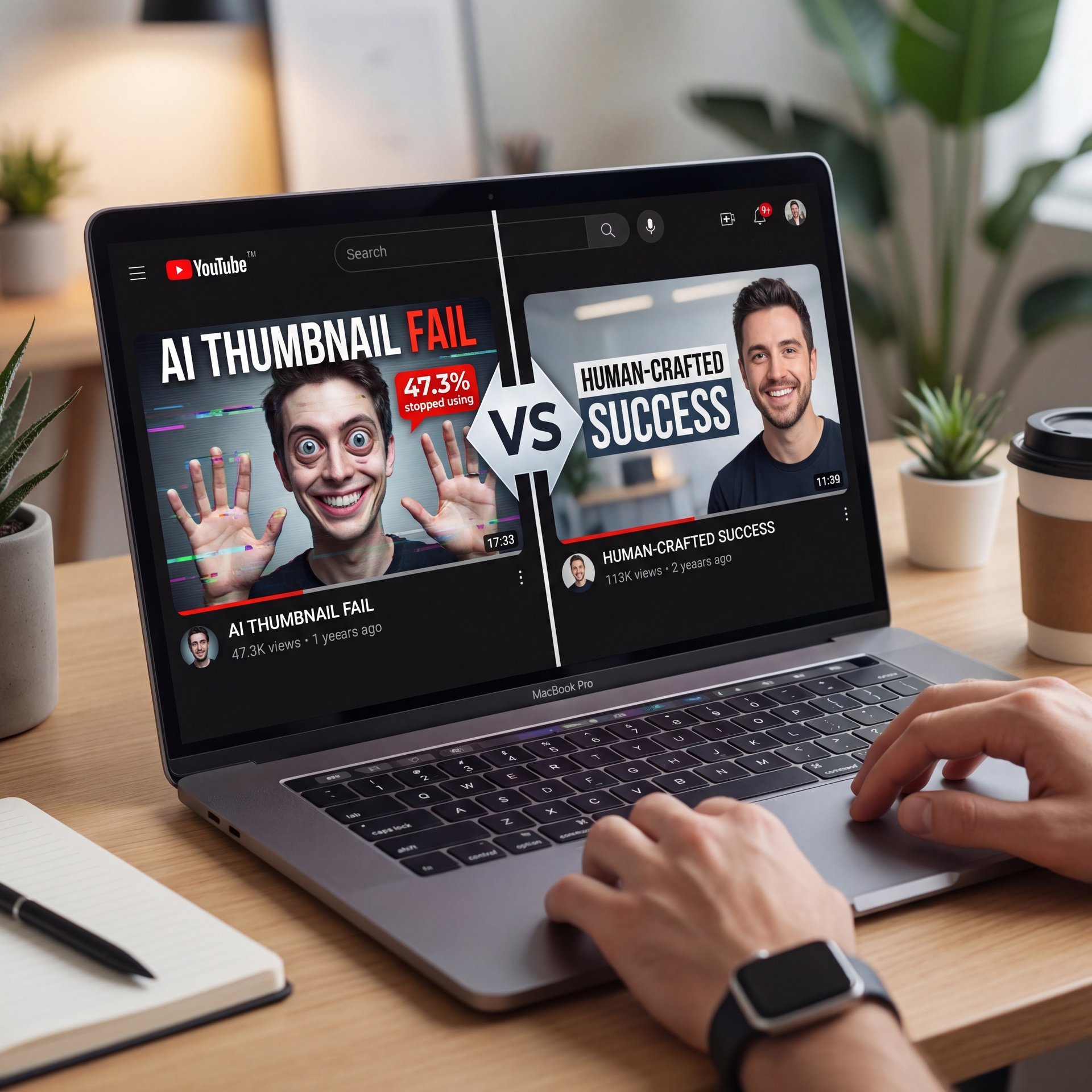 Illustration showing What Is Going Wrong with AI YouTube Thumbnails? (bear with me here)