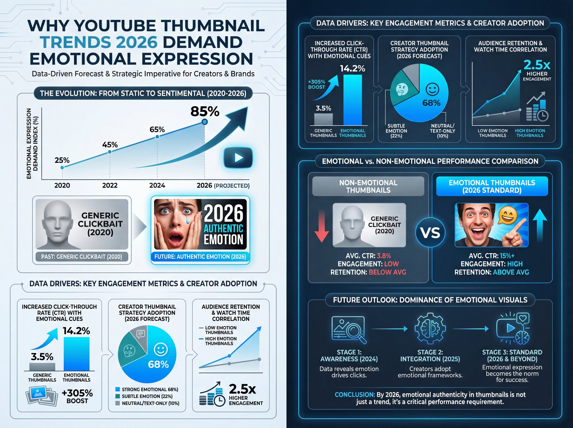 Illustration showing Why YouTube Thumbnail Trends 2026 Demand Emotional Expression