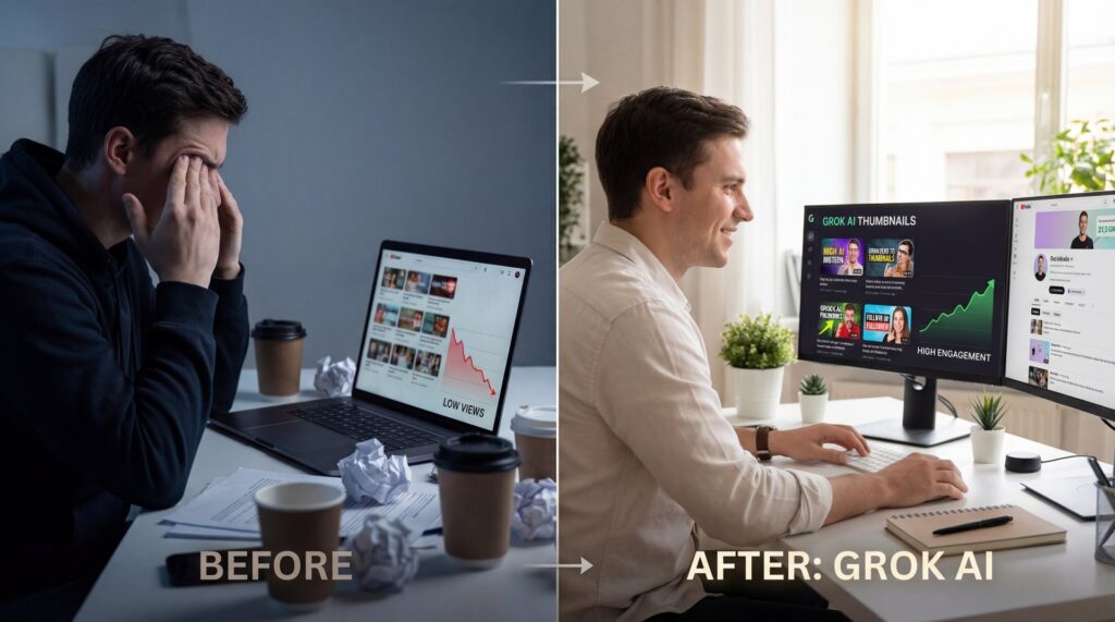 Why Your Thumbnails Fail: Grok AI Fixes It - click-through rate improvement, motion thumbnails, thumbnail performance guide