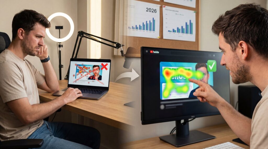 Why Z Pattern Thumbnails Fail (+ Eye-Tracking Fix) - thumbnail eye-tracking, visual scanning pattern, thumbnail click-through rate guide