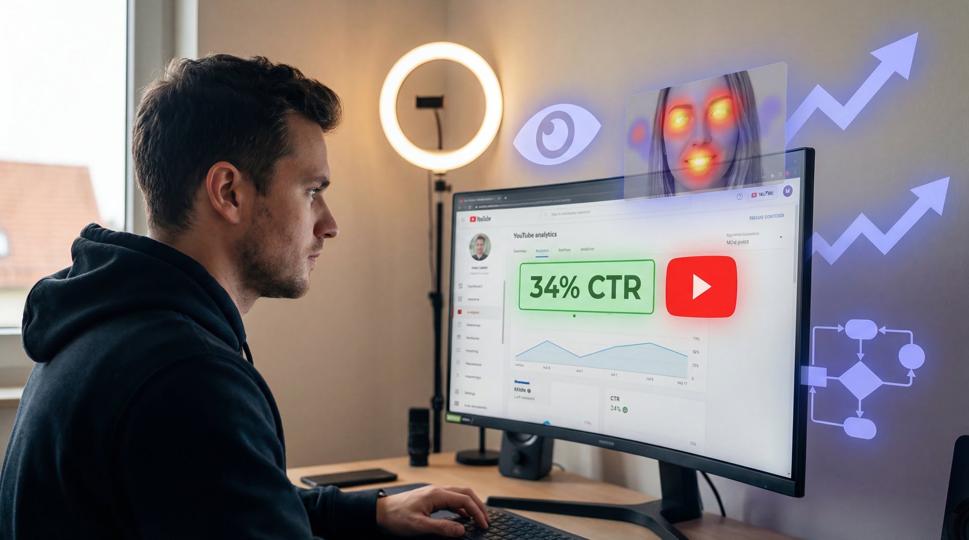 YouTube Thumbnail Hack: 34% CTR Boost Algorithm - click-through rate, thumbnail A/B testing, YouTube face thumbnails guide