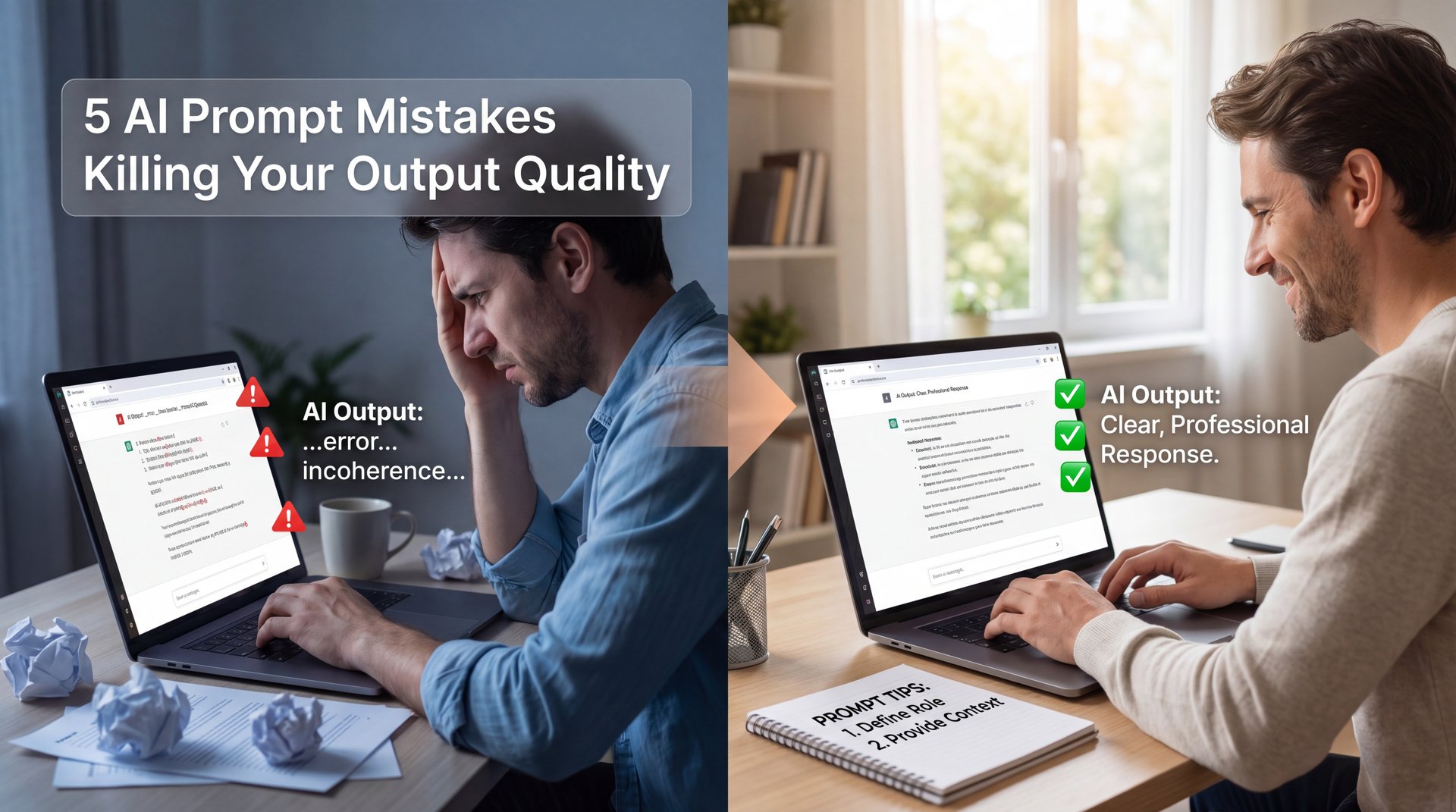 5 AI Prompt Mistakes Killing Your Output Quality - prompt optimization, vague prompts, context in AI guide