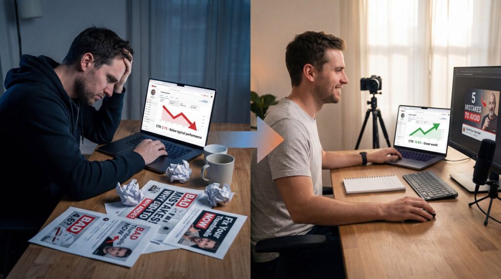 5 Claude Opus 4.6 Mistakes Killing Thumbnail CTR - click-through rate optimization, LLM thumbnail generation, adaptive thinking mode guide