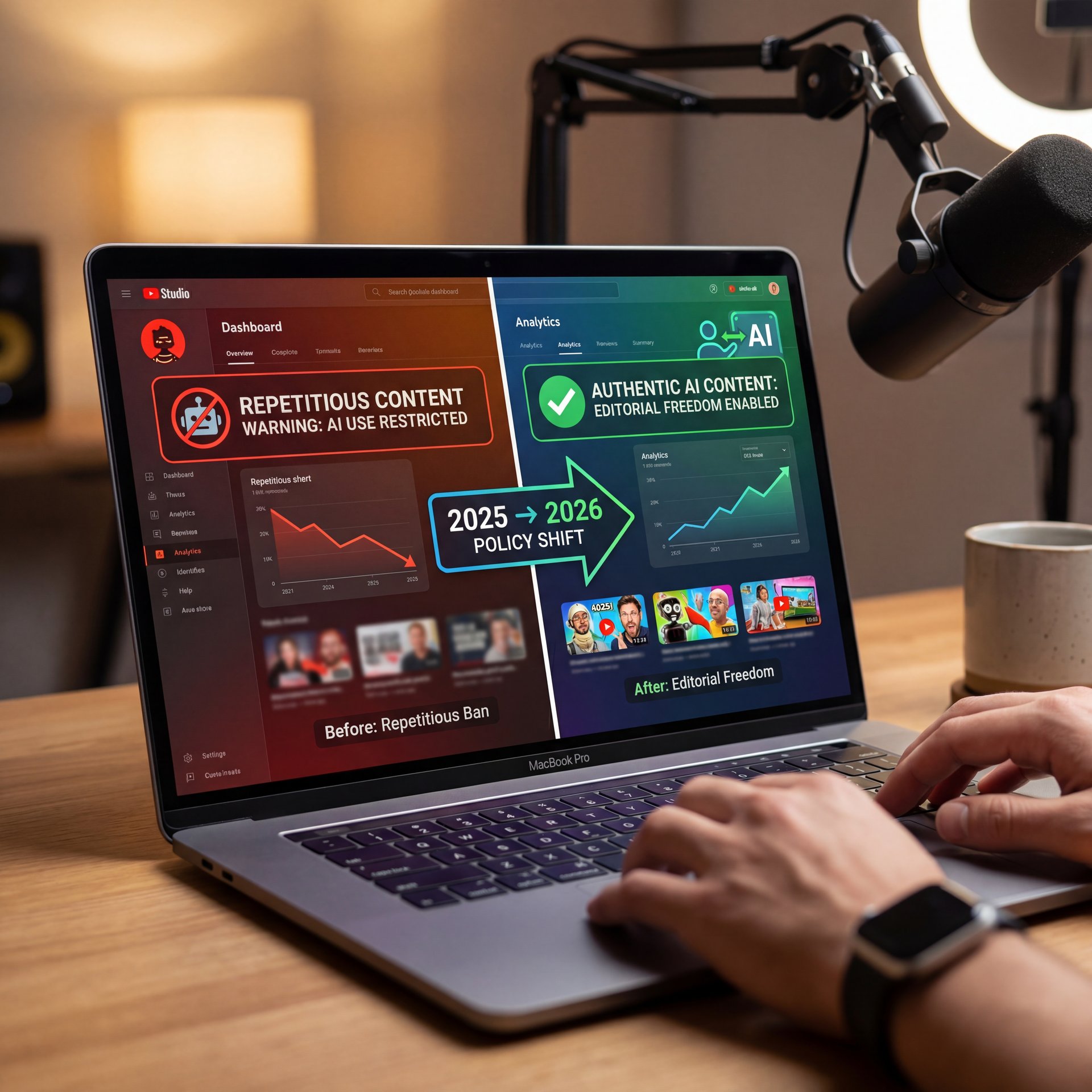 Illustration showing How Does YouTube Algorithm 2026 Handle AI Content?