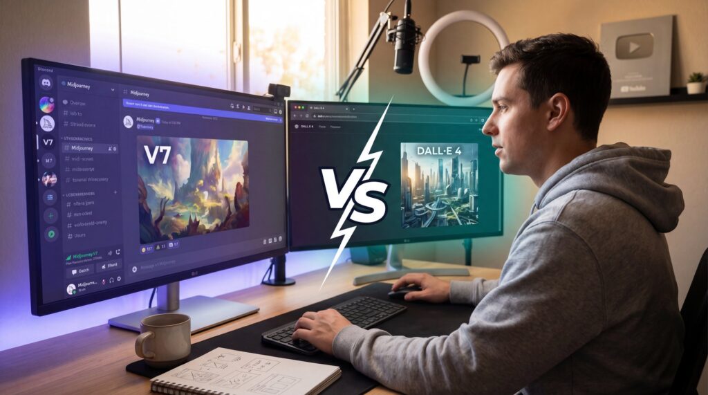 Midjourney vs DALL-E Thumbnails: Which Wins? - AI image generation, thumbnail creation tools, click-through rate optimization guide