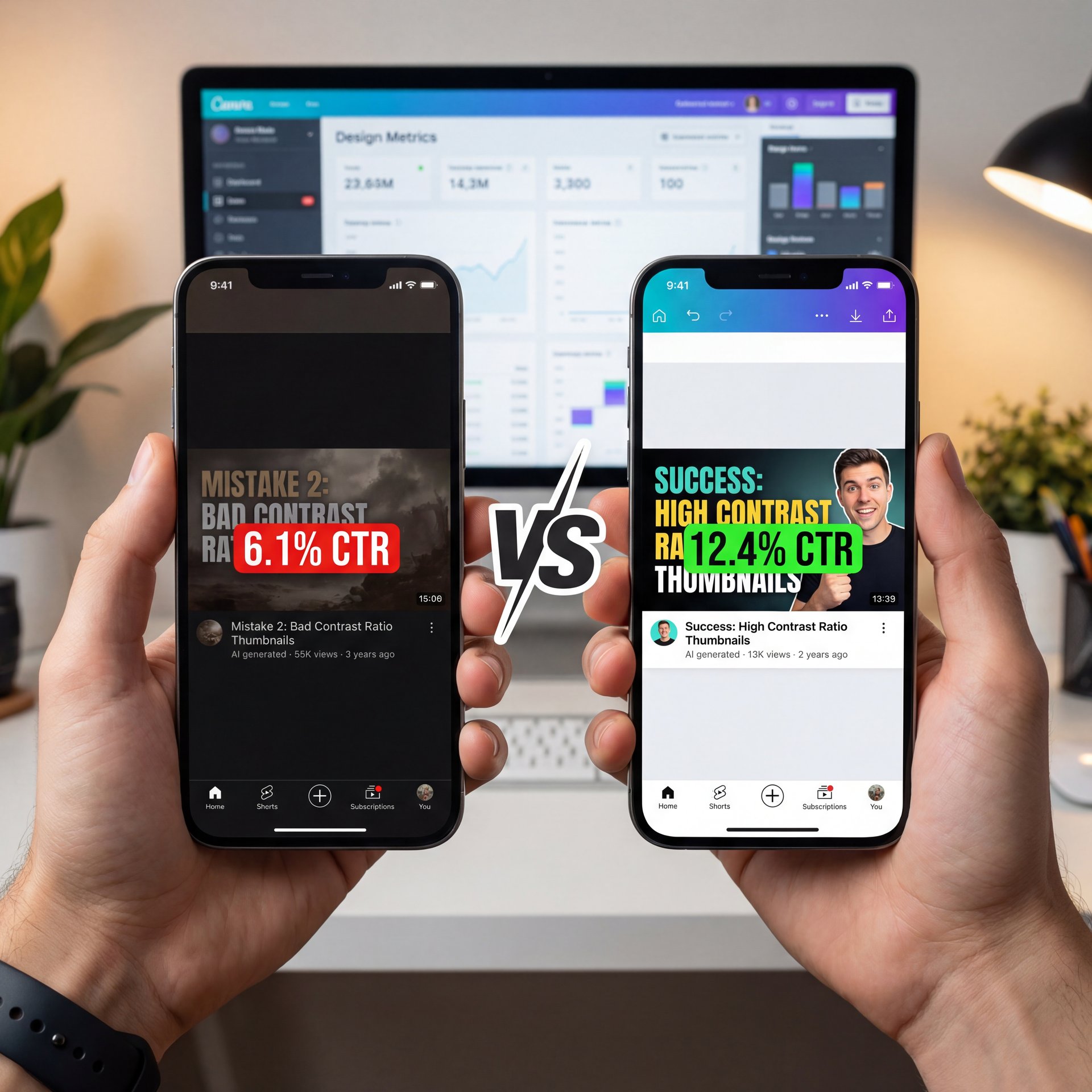 Illustration showing Mistake 2: Bad Contrast Ratio Thumbnails From Grok AI