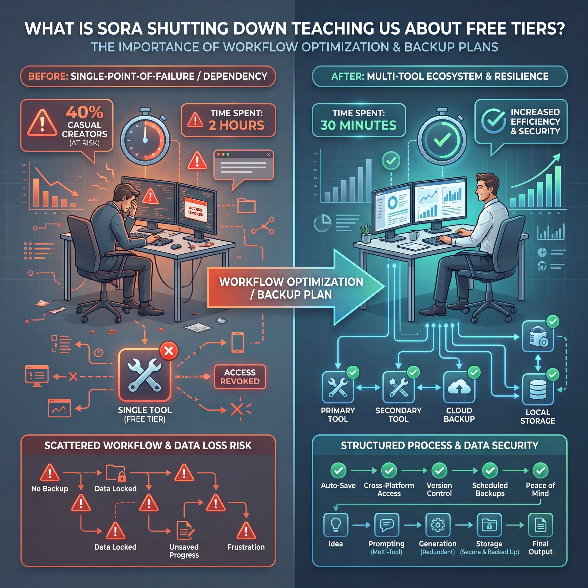 Illustration showing What Is Sora Shutting Down Teaching Us About Free Tiers? (seriously)