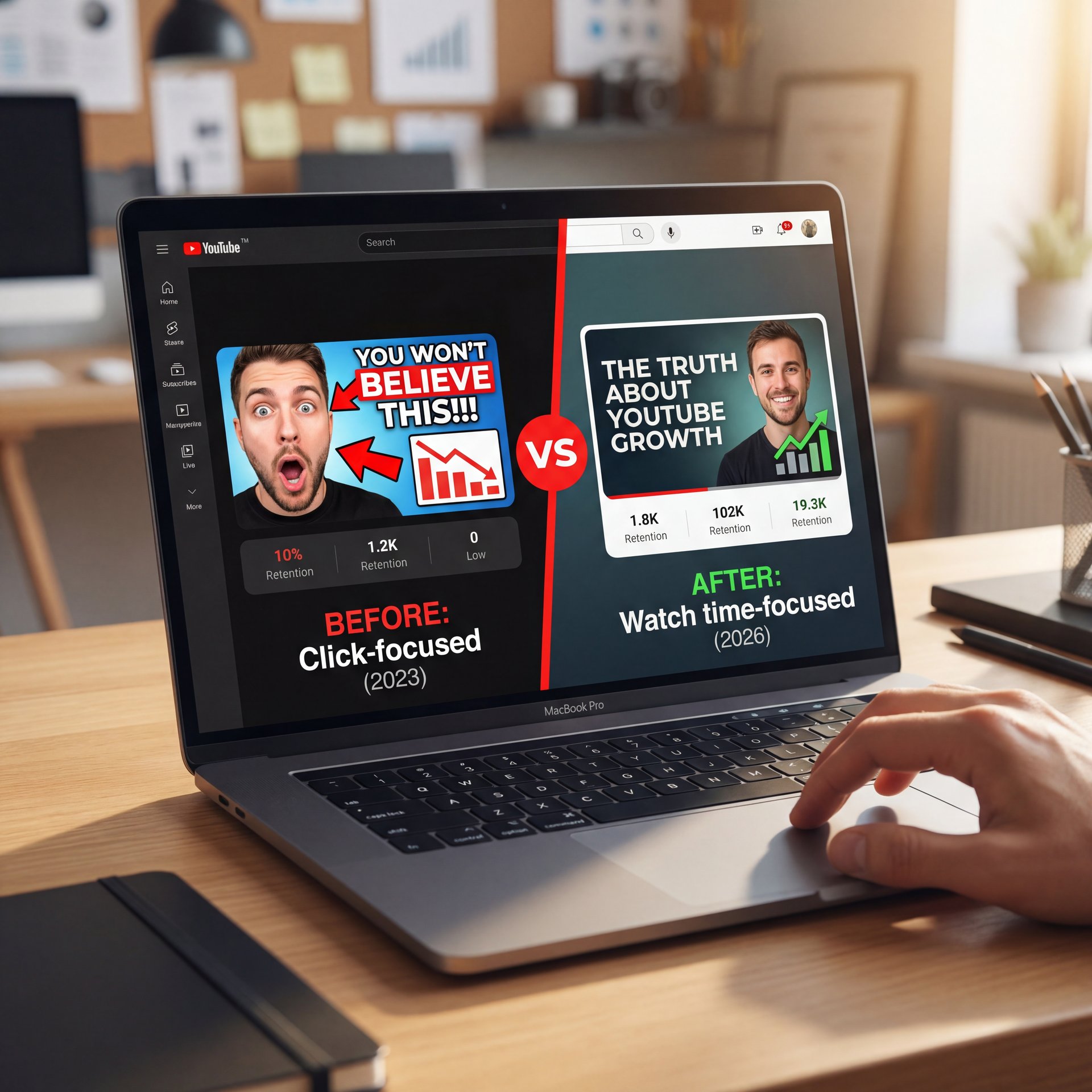 Illustration showing What Is The YouTube Algorithm 2026 Changing About Thumbnails?