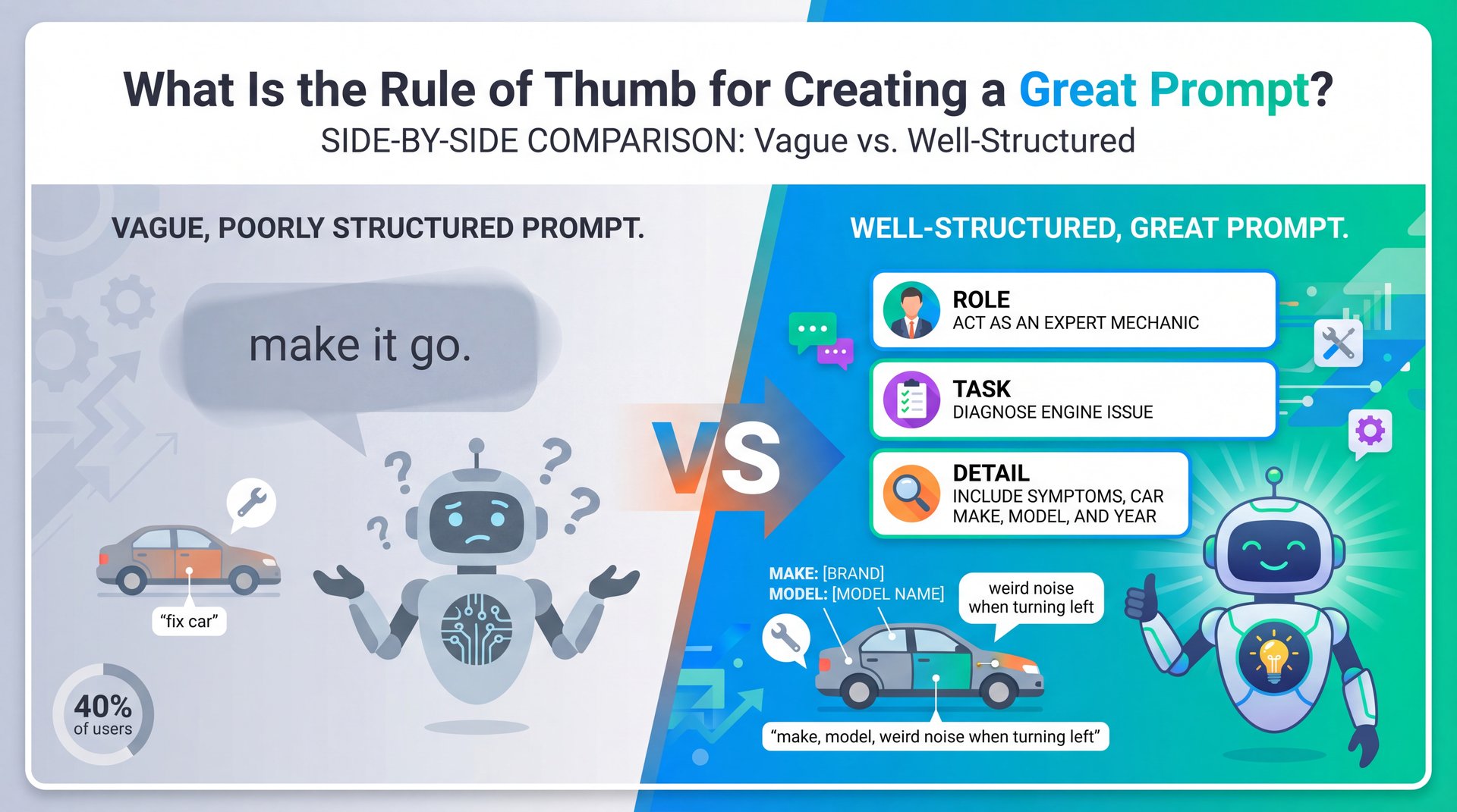 Illustration showing What Is the Rule of Thumb for Creating a Great Prompt?
